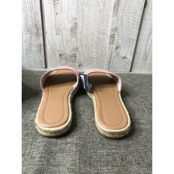 Womens Universal Thread Red Stripe Maren Slide On Open Toe Sandals Size 6.5 W - Picture 3 of 8
